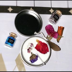 Flower and crystal infused candles